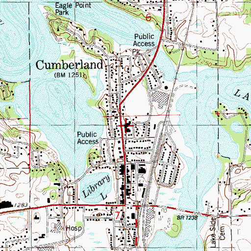 Topographic Map of Cumberland Elementary School, WI