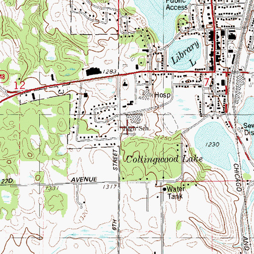 Topographic Map of Cumberland Middle School, WI
