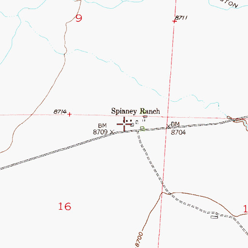 Topographic Map of Spinney Ranch, CO