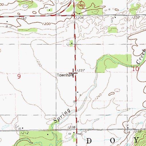 Topographic Map of Doyle Townhall, WI