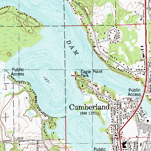 Topographic Map of Eagle Point Park, WI
