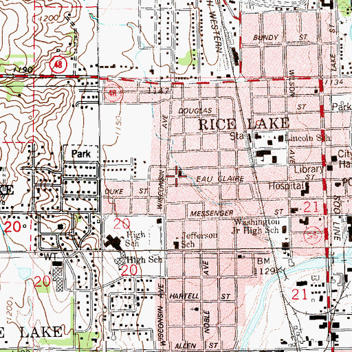Topographic Map of Evangelical Free Church, WI