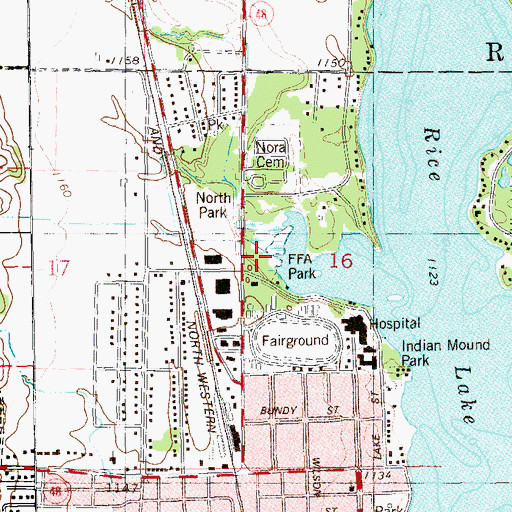Topographic Map of Future Farmers of America Park, WI