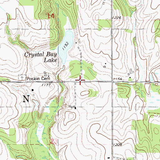 Topographic Map of Garfield School (historical), WI