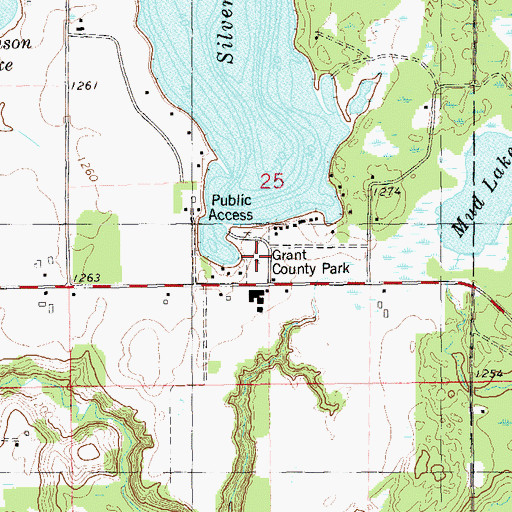 Topographic Map of Grant County Park, WI