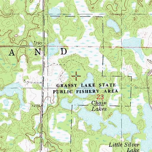 Topographic Map of Grassy Lake State Public Fishery Area, WI