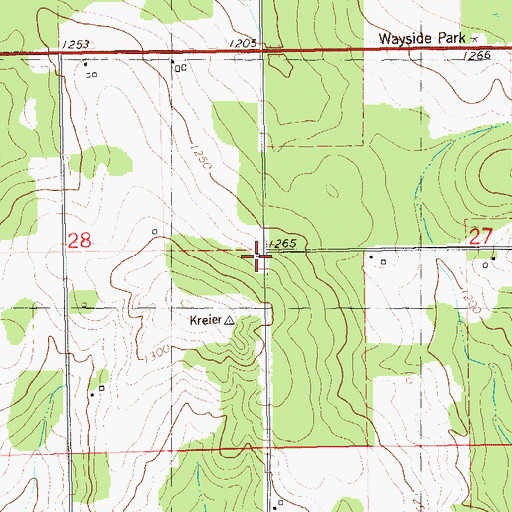Topographic Map of Greenwood School (historical), WI