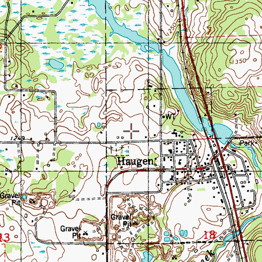 Topographic Map of Haugen Elementary School, WI