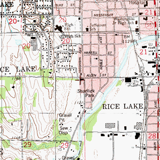 Topographic Map of Immanuel Lutheran Church, WI