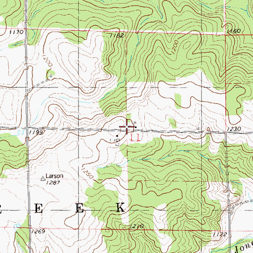 Topographic Map of Jones Creek School (historical), WI