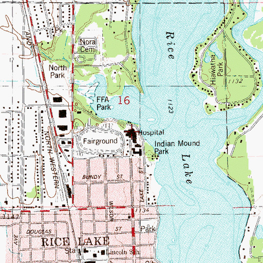 Topographic Map of Lakeview Medical Center, WI