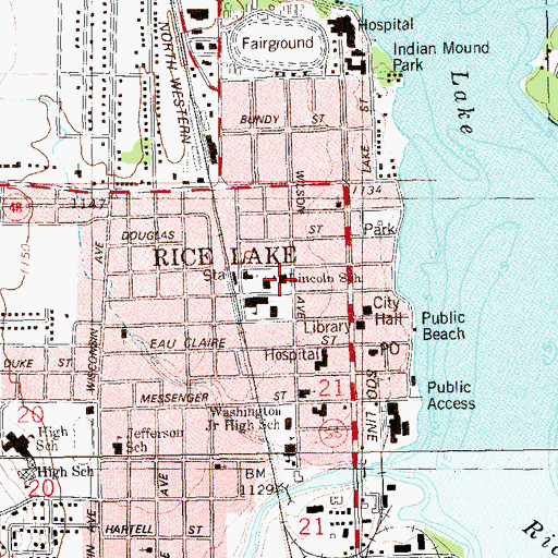 Topographic Map of Lincoln Elementary School, WI