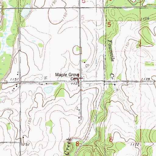 Topographic Map of Maple Grove Church (historical), WI
