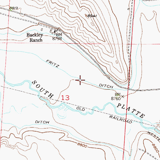 Topographic Map of Fritz Ditch, CO