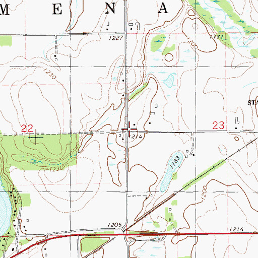 Topographic Map of Midway School (historical), WI