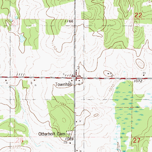 Topographic Map of Otterholt School (historical), WI
