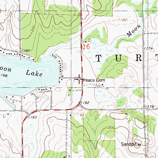 Topographic Map of Peace Church (historical), WI