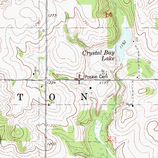 Topographic Map of Poskin Church (historical), WI