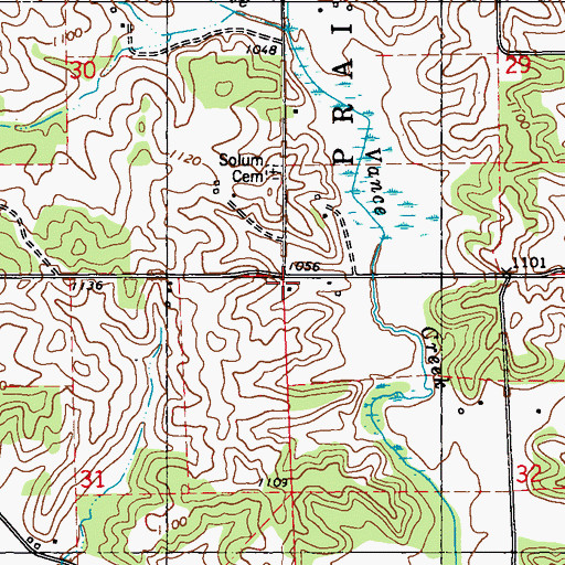 Topographic Map of Prairie Farm Heights School (historical), WI