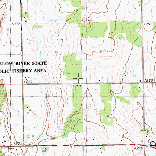 Topographic Map of Rainbow Ranch Camp, WI