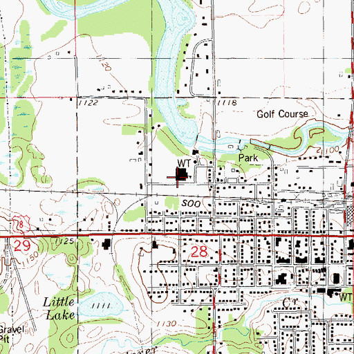 Topographic Map of Riverview Middle School, WI