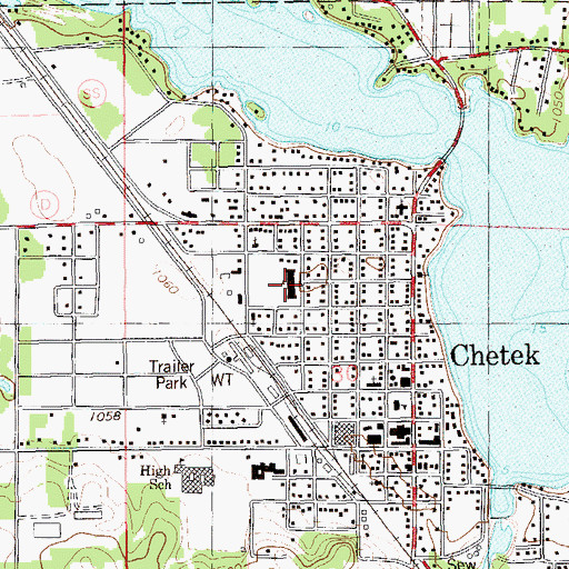 Topographic Map of Roselawn Elementary School, WI