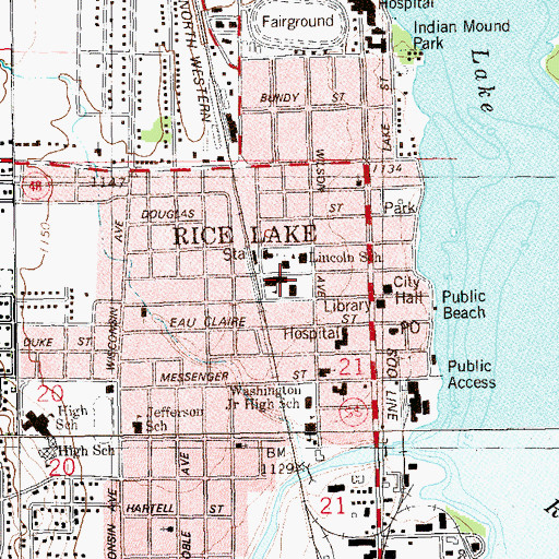 Topographic Map of Saint Joseph's Catholic School, WI