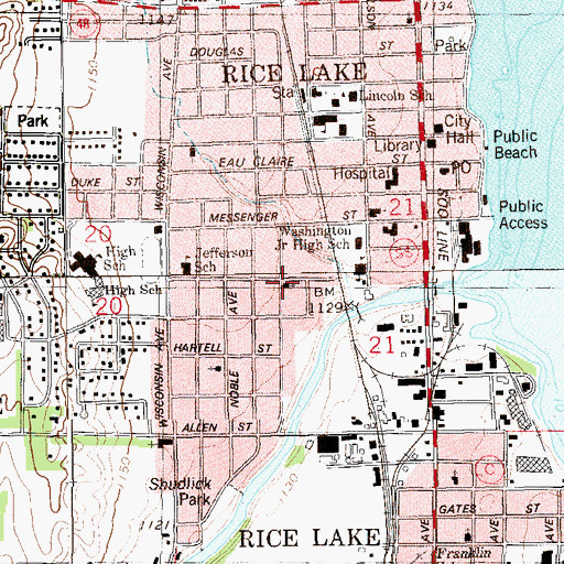 Topographic Map of Saint Pauls American Lutheran Church, WI