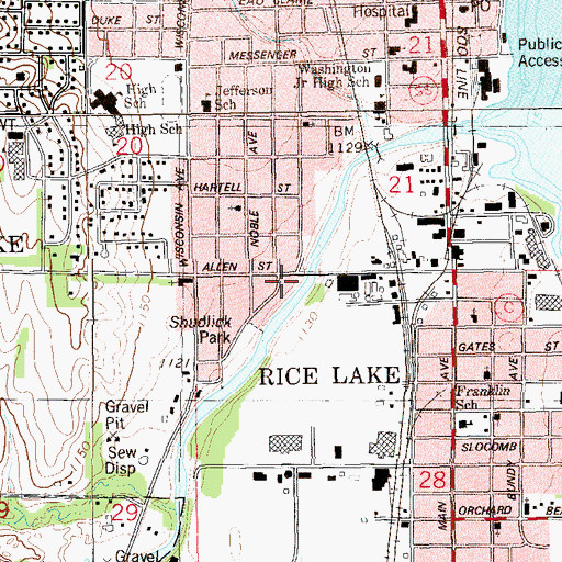 Topographic Map of Seventh Day Adventist Church (historical), WI