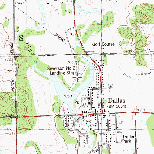 Topographic Map of Severson Number 2 Landing Strip (historical), WI