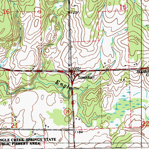 Topographic Map of Stanfold Townhall, WI