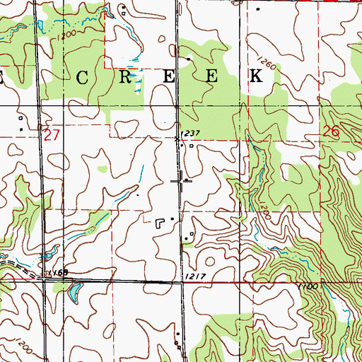 Topographic Map of Vance Creek School (historical), WI