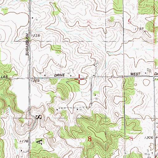 Topographic Map of West Dallas School (historical), WI