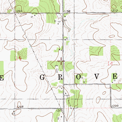 Topographic Map of Woodside School (historical), WI