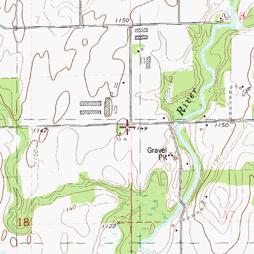 Topographic Map of Yellow River School (historical), WI