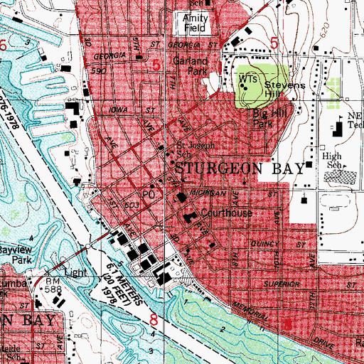 Topographic Map of Christ the King Episcopal Church, WI