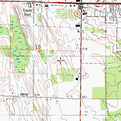 Topographic Map of Door County Jail, WI