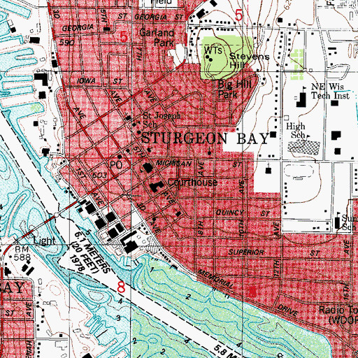 Topographic Map of First Church of Christ Scientist, WI