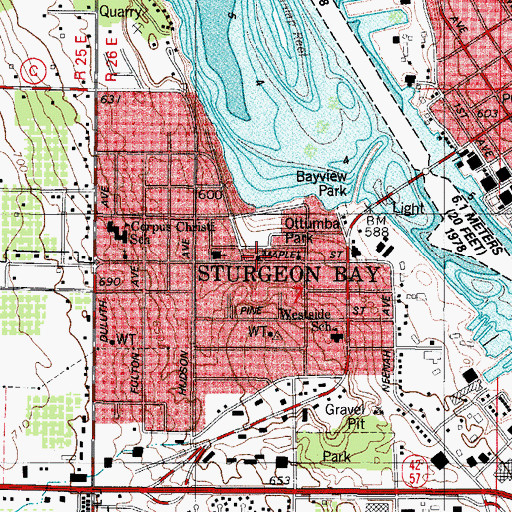 Topographic Map of Friends Community Church, WI