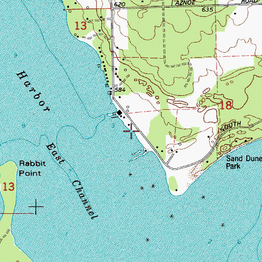 Topographic Map of Gislason Beach, WI