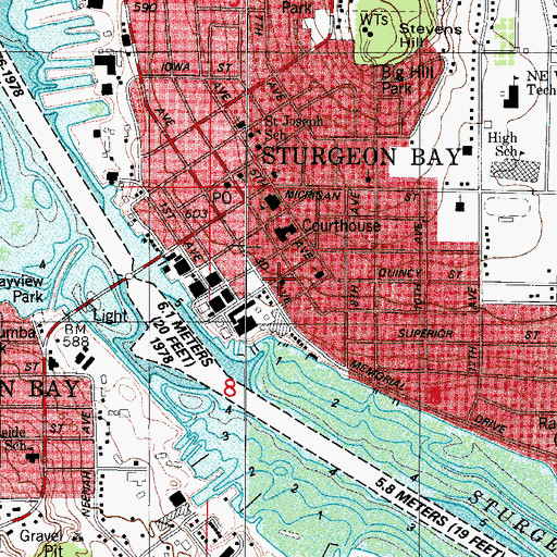 Topographic Map of Gospel Tabernacle Assembly of God Church, WI