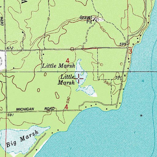 Topographic Map of Little Marsh, WI