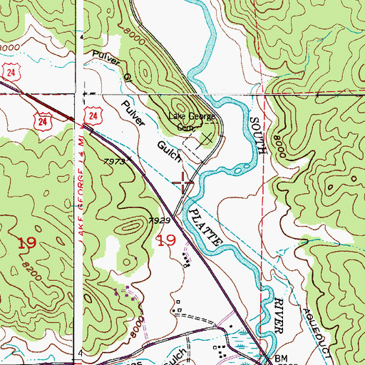Topographic Map of Pulver Gulch, CO