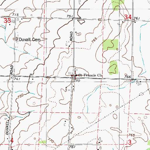 Topographic Map of Saint Francis Catholic Church, WI