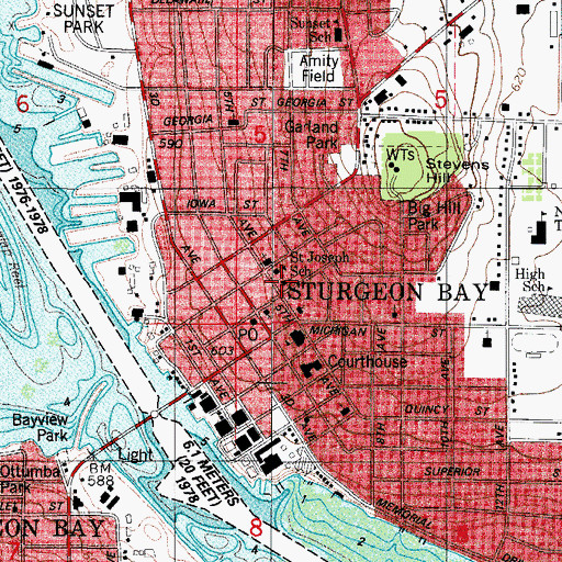 Topographic Map of Saint Josephs Roman Catholic Church, WI
