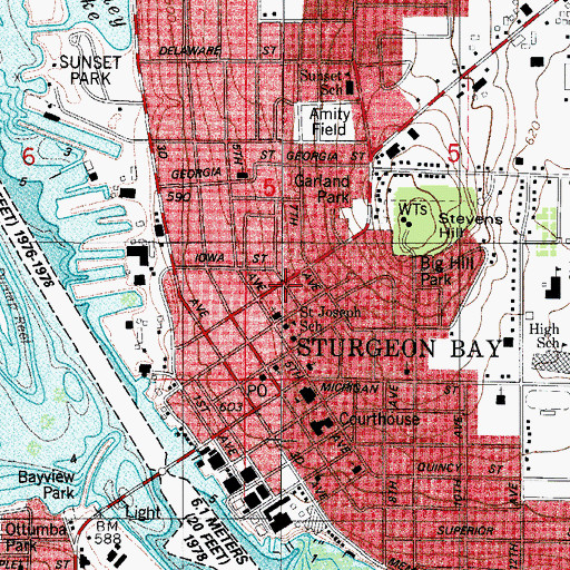 Topographic Map of Seventh Day Adventist Church (historical), WI