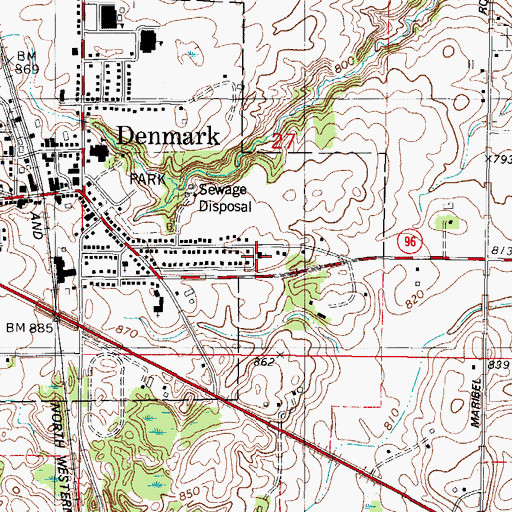 Topographic Map of Christ Evangelical Lutheran Church, WI