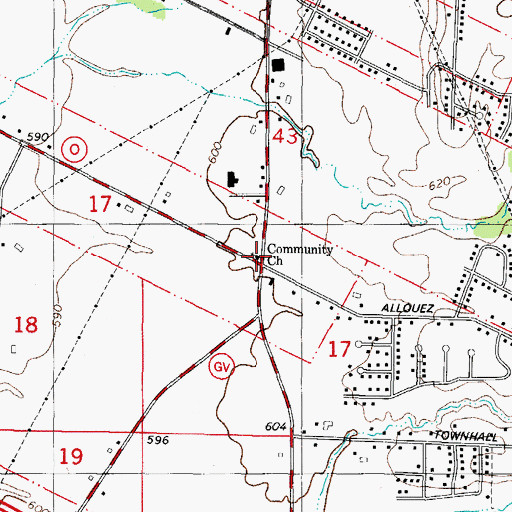 Topographic Map of Community Church, WI
