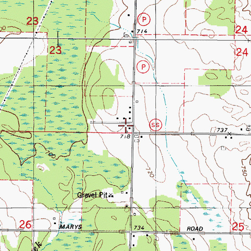Topographic Map of Dyckesville School (historical), WI
