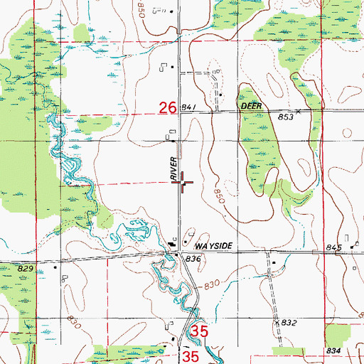 Topographic Map of East Wayside School (historical), WI
